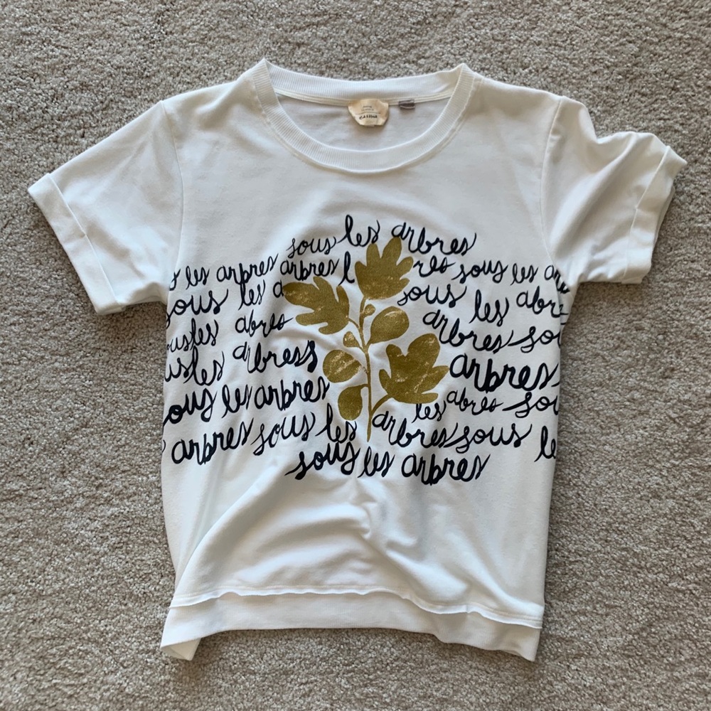 Anthropologie Short Sleeved Sweater Shirt